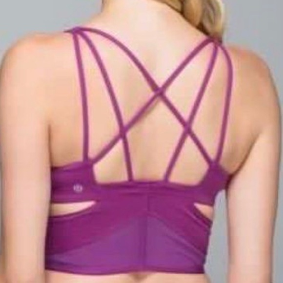 LULULEMON EXQUISITE CUT OUT STRAPPY BRA ULTRA VIOLET PINK PURPLE COLOR SIZE 6 - Picture 2 of 6